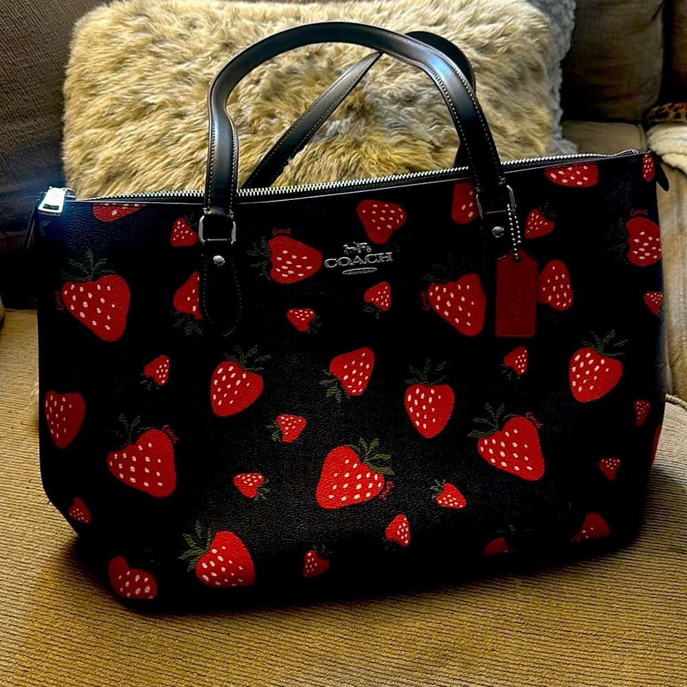 Coach Tote Strawberries.. new only carried twice